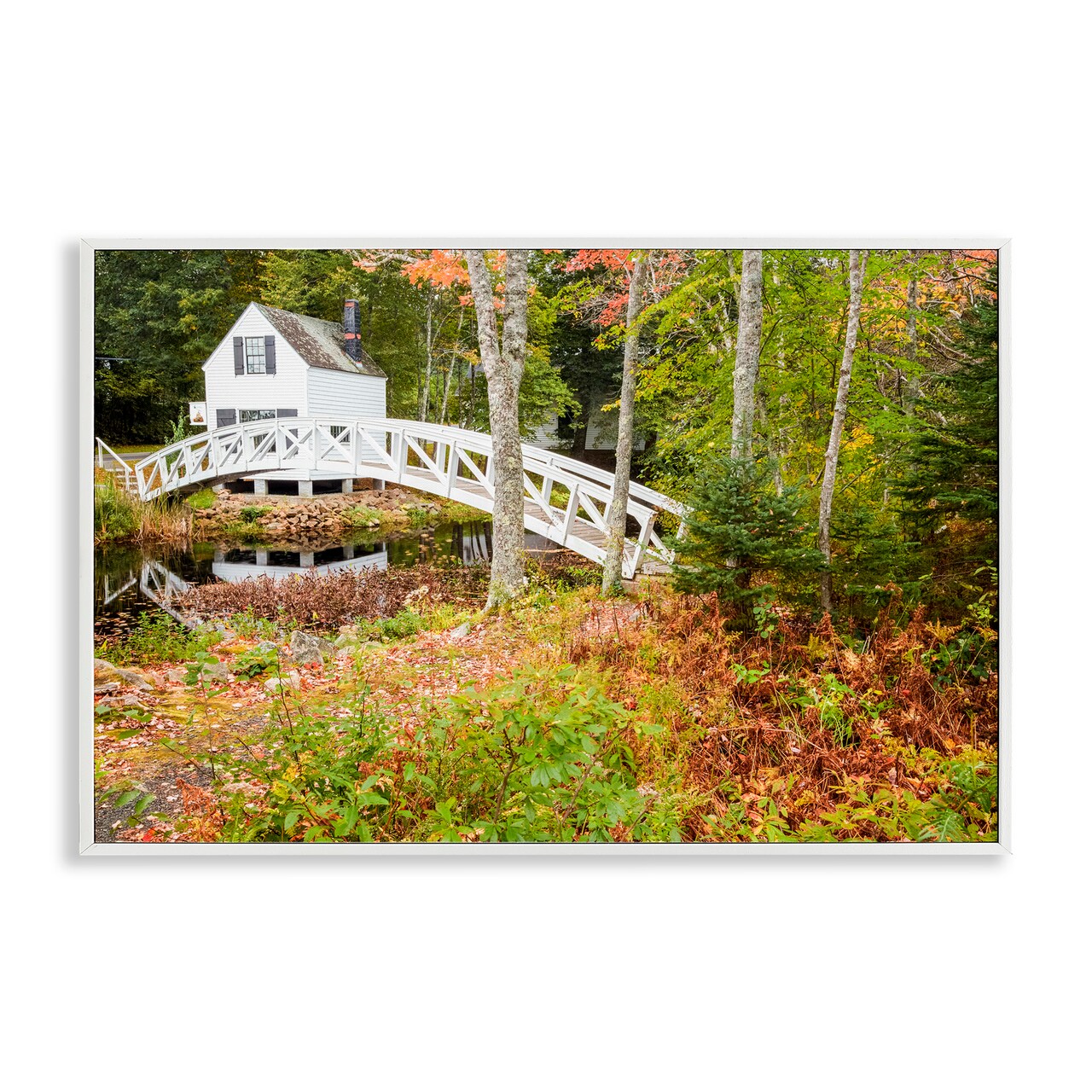 Stupell Industries Bar Harbor Town Bridge Framed Giclee, design by Jon Evan